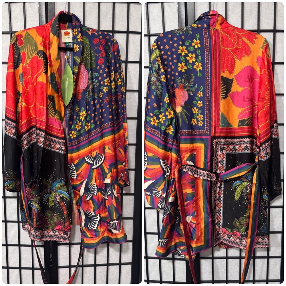 Farm Rio Mixed Scarf Print Kimono – Size XL – NWT - Picture 4 of 11